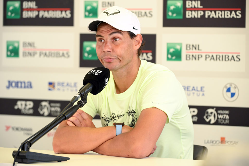 Rafael Nadal of Spain attends a press conference at the