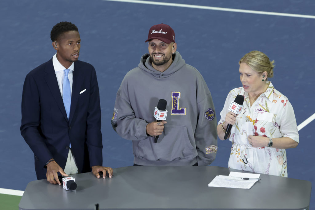 Chris Eubanks and Nick Kyrgios seen working together at the 2024 US Open tournament