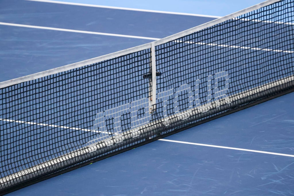 ATP Tour logo shown on the net at the 2024 European Open