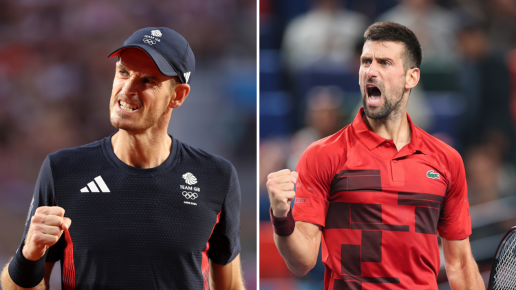 Andy Murray (L) and Novak Djokovic (R)
