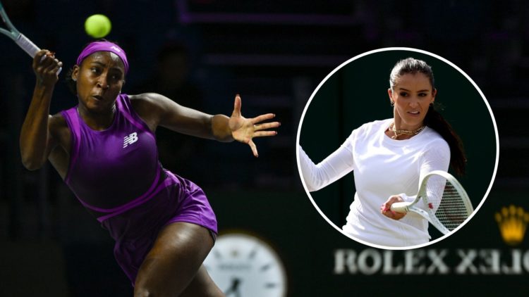 Coco Gauff of USA during her match against Jessica Pegula of USA on day 2 of the 2024 WTA Finals, part of the Hologic WTA Tour, held at King Saud U...