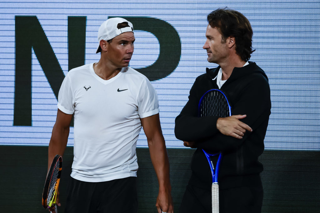 Rafael Nadal Training Session At Roland Garros