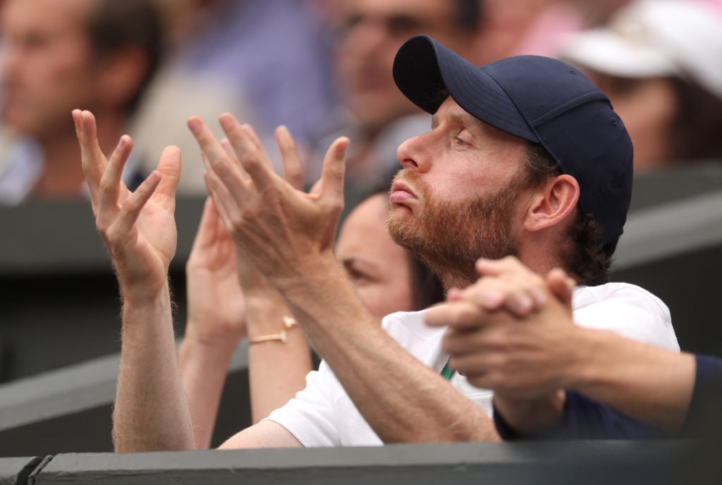 Nick Cavaday looks on during Emma Raducanu's match at Wimbledon in 2024