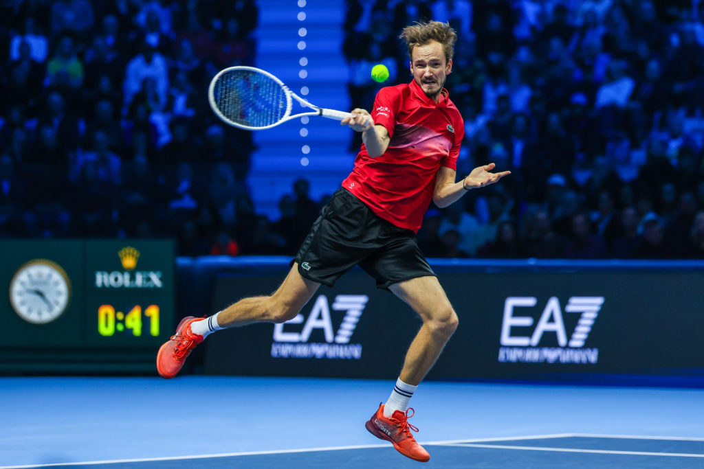 Daniil Medvedev of Russia plays during the Men's Singles