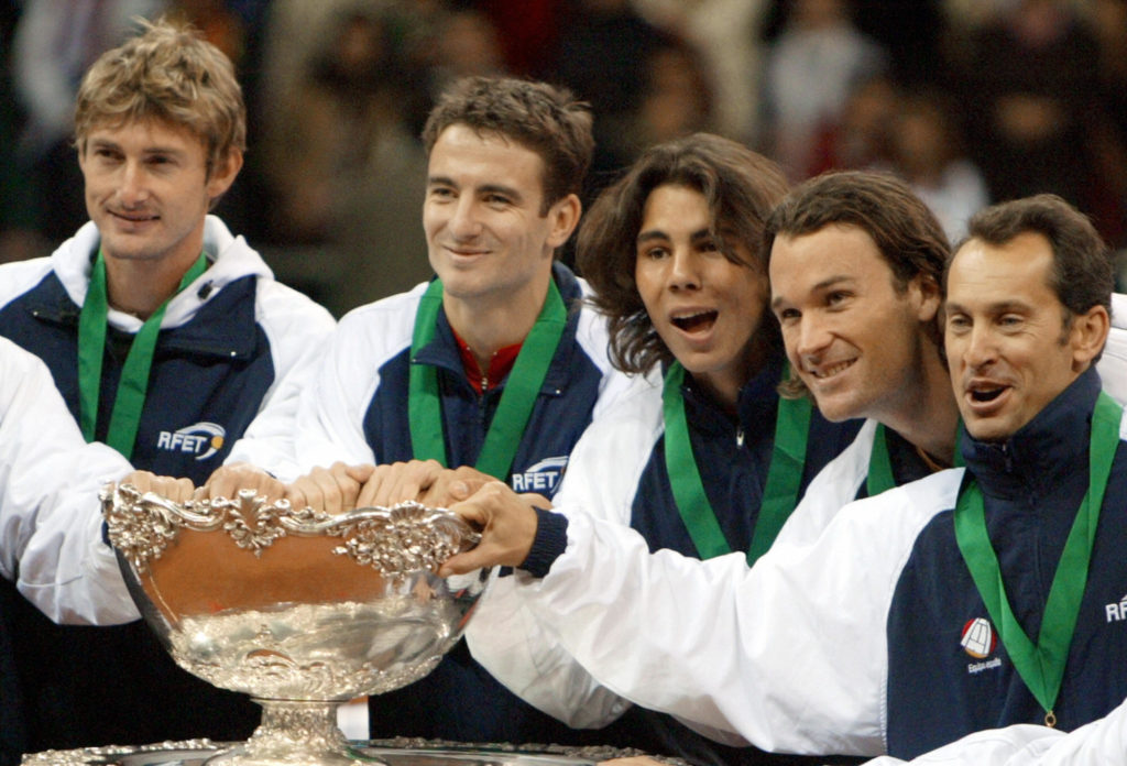 Spanish team members (L to R), former nu