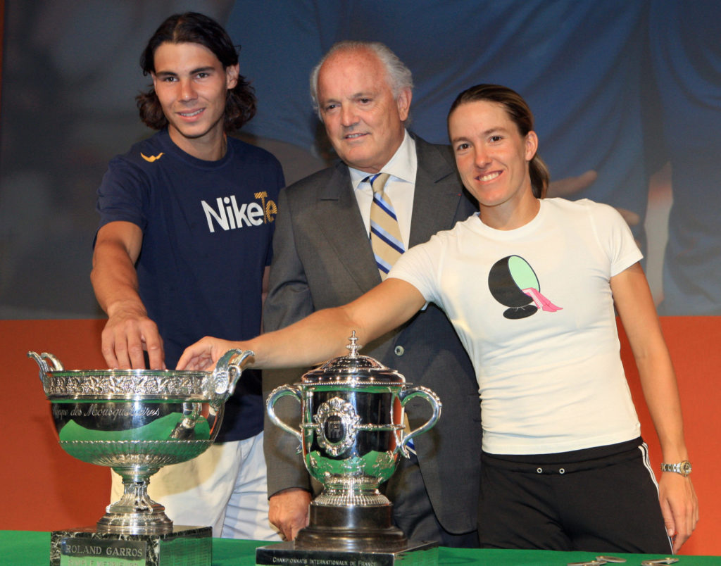 Spanish player Rafael Nadal (L), the Pre
