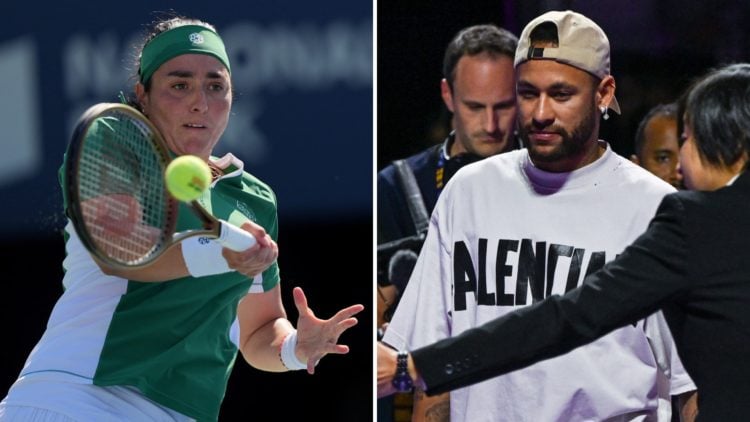 Split image of Ons Jabeur and Neymar.