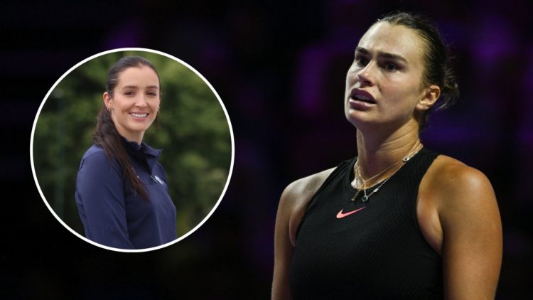 Aryna Sabalenka of Belarus during her match against Elena Rybakina of Kazakhstan, on Day 5 of the 2024 WTA Finals, part of the Hologic WTA Tour, he...