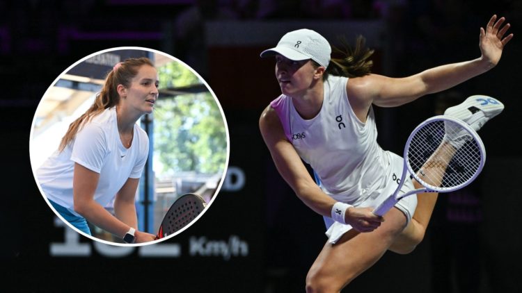 Iga Swiatek of Poland during her match against Coco Gauff of USA, on day 4 of the 2024 WTA Finals, part of the Hologic WTA Tour, held at King Saud ...