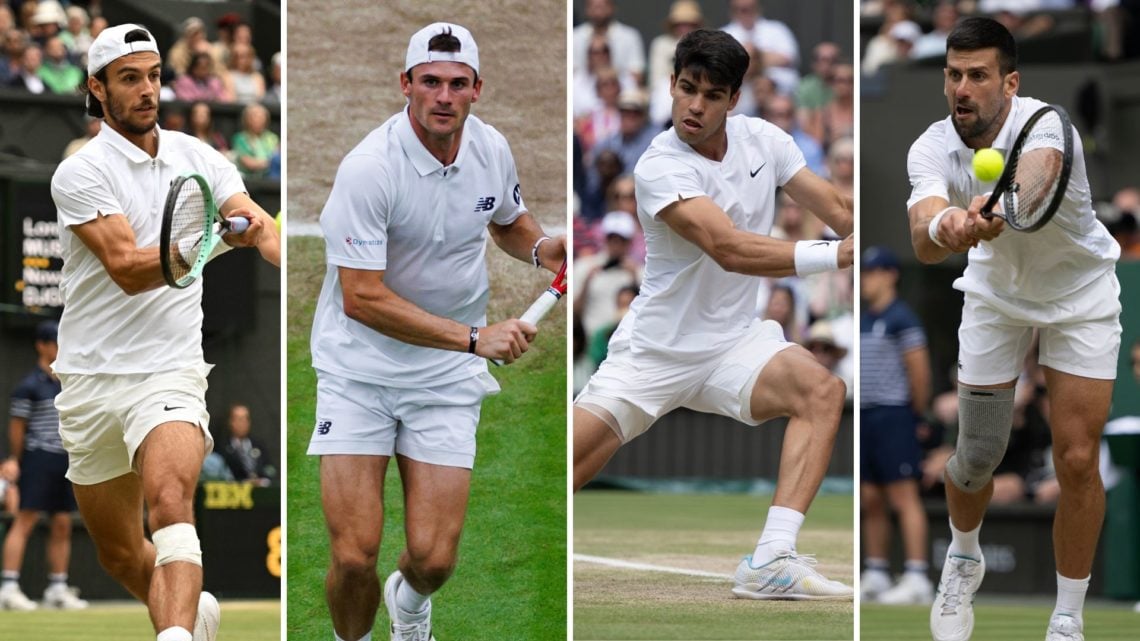 Novak Djokovic, Carlos Alcaraz, Tommy Paul, and Lorenzo Musetti