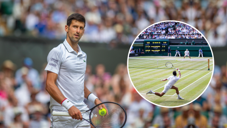 Djokovic with Djokovic v Federer inset