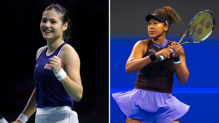 Split of Emma Raducanu (L) and Naomi Osaka (R)