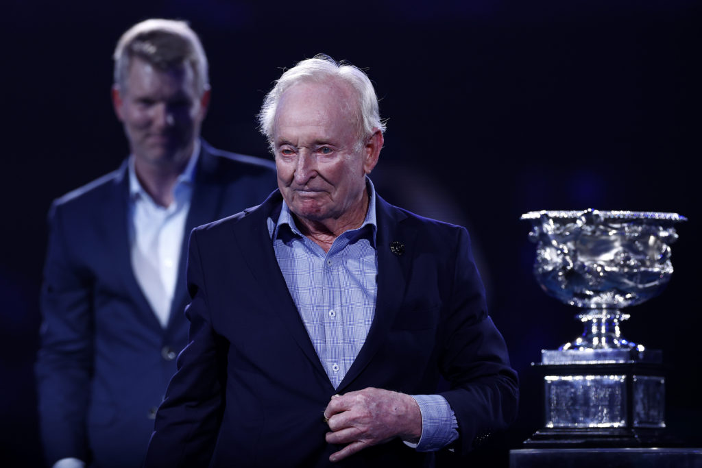 Rod Laver seen at the 2022 Australian Open