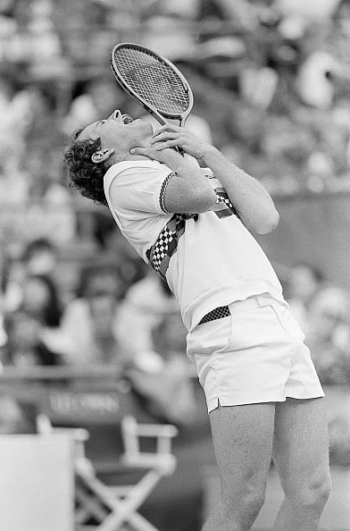 John McEnroe Choking Himself at U.S. Open
