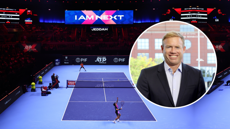 Next gen finals with an inset of Mark Petchey