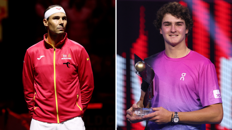 Split of Rafa Nadal and Joao Fonseca
