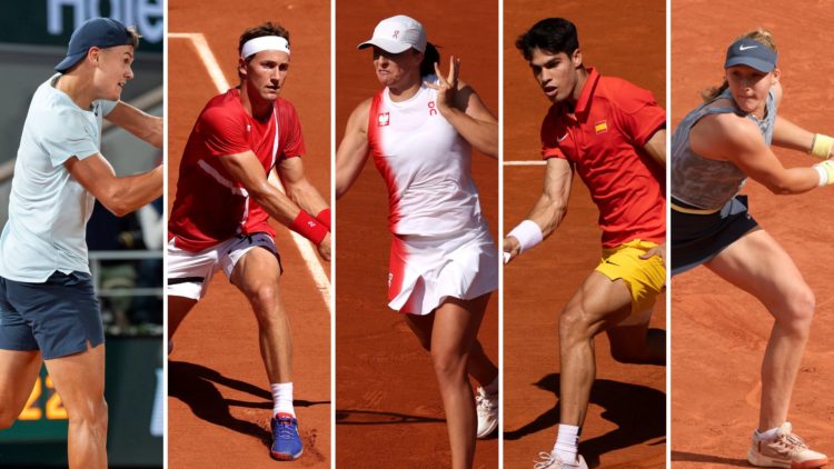 Five way split of tennis players