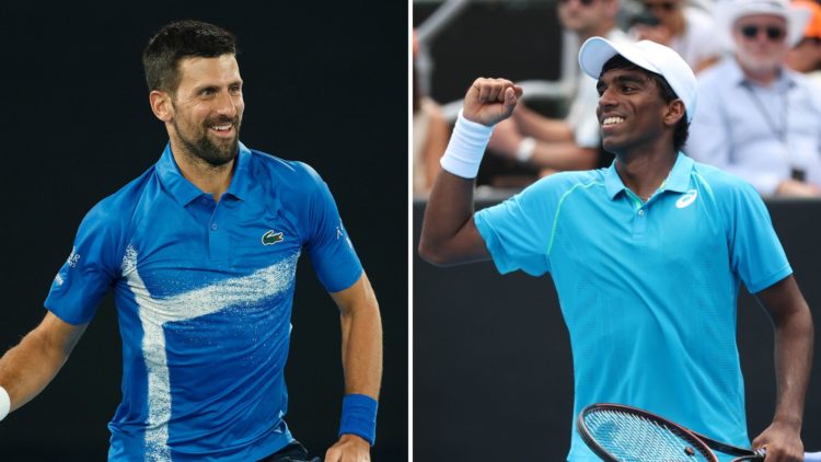 Novak Djokovic and Nishesh Basavareddy