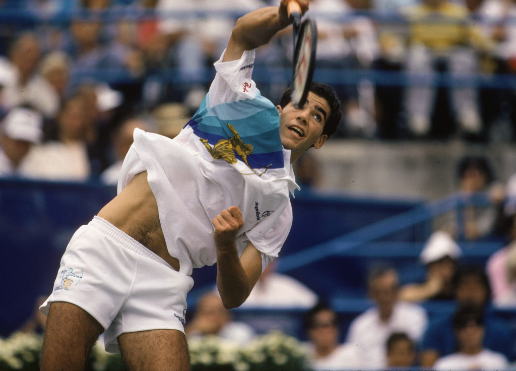 Pete Sampras serves