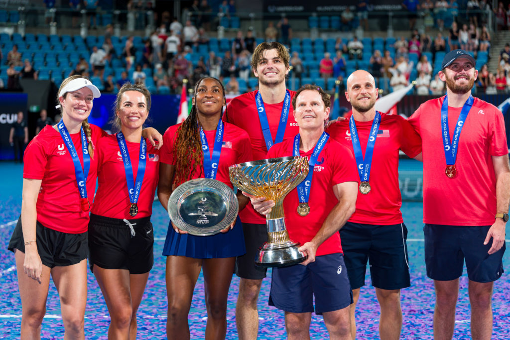 Team USA celebrate after winning the 2025 United Cup