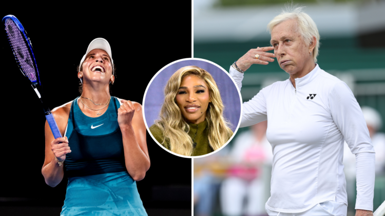 Madison Keys and Martina Navratilova, with Serena Williams as an inset