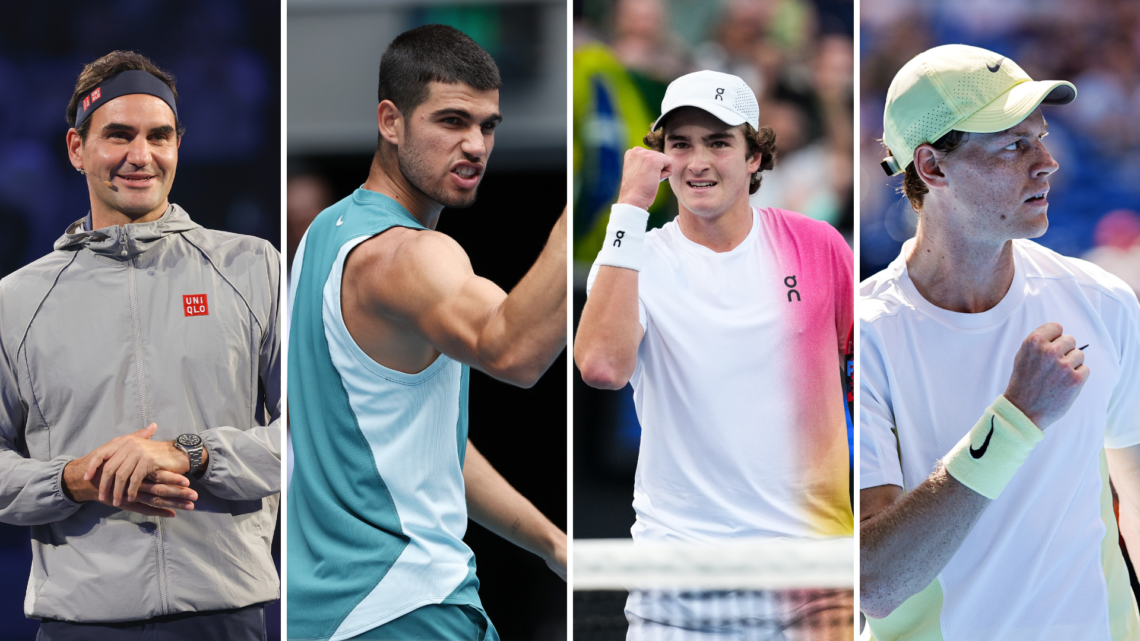 Roger Federer, Carlos Alcaraz, Jannik Sinner & Joao Fonseca