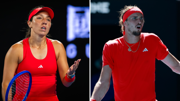 Split image of Jessica Pegula and Alexander Zverev