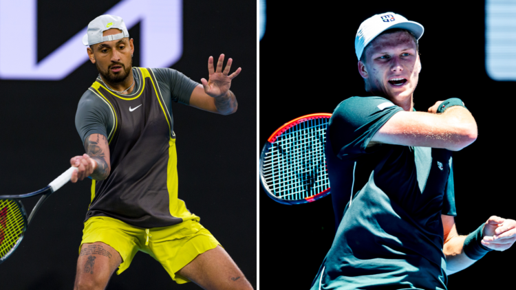 Split image of Nick Kyrgios and Jenson Brooksby