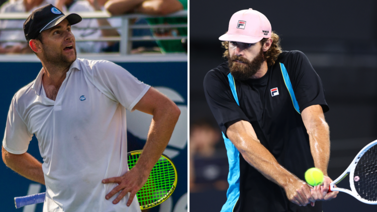 Split image of Reilly Opelka and Andy Roddick