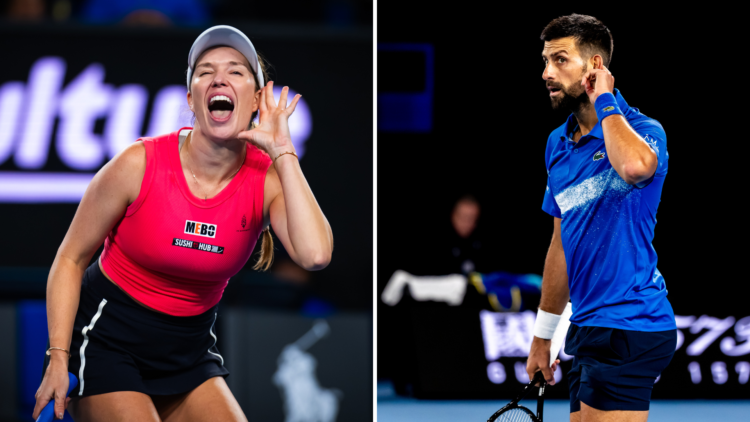 Split image with Novak Djokovic and Danielle Collins