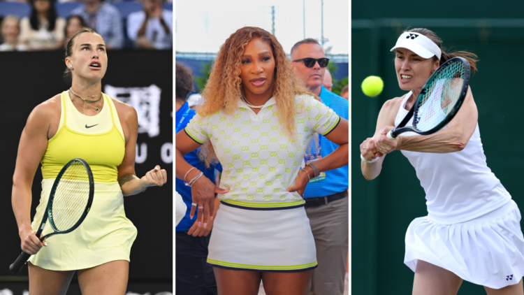 Split of Aryna Sabalenka, Serena Williams and Martina Hingis