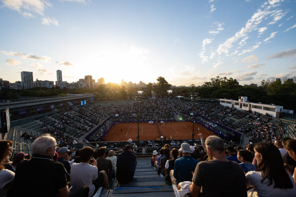 View of the court at the 2025 Argentina Open where Alexander Zverev is playing.