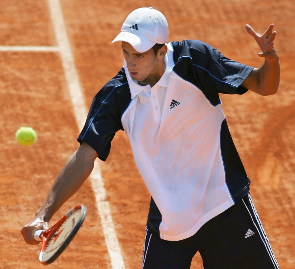 Serbian Novak Djokovic returns the ball