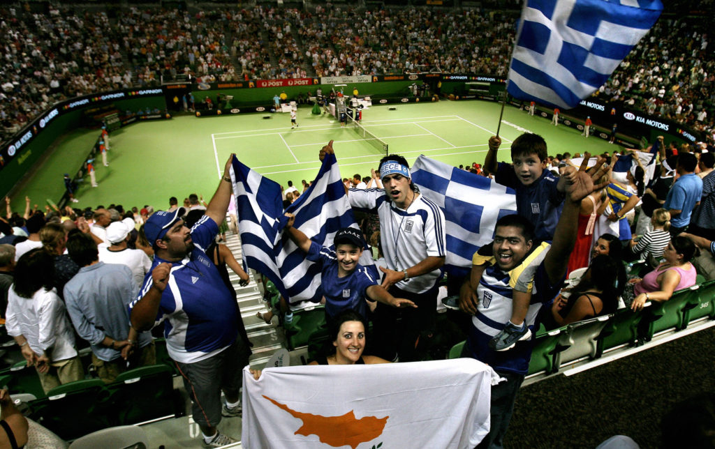 Supporters of Cyprus' Marcos Baghdatis c
