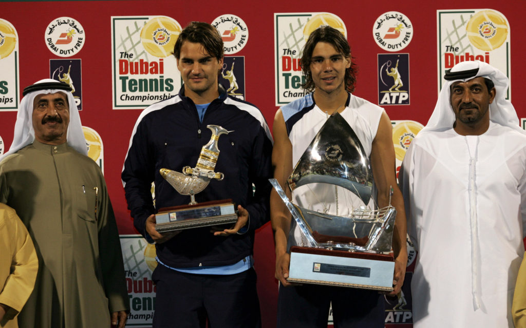 Rafael Nadal of Spain (2nd R), winner of
