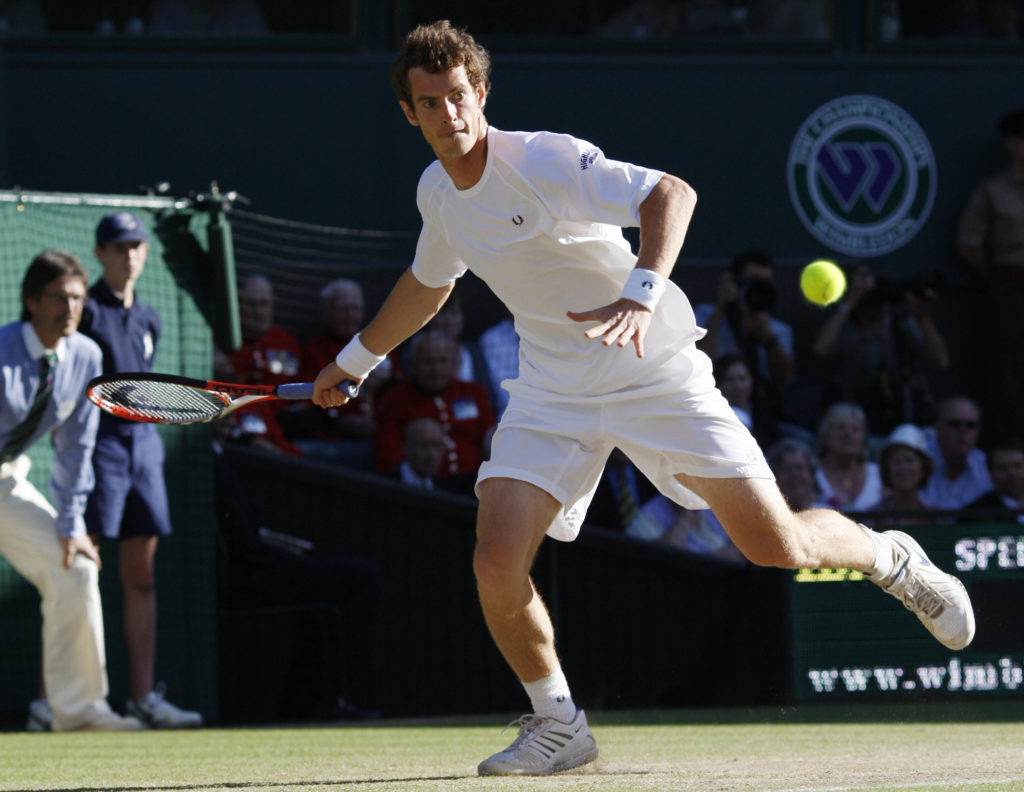 Britrain's Andy Murray returns the ball