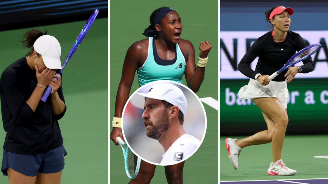 Left: Madison Keys loses at Indian Wells, Centre: Coco Gauff rallies during Belinda Bencic defeat, Right: Jess Pegula loses to Elina Svitolina, Ins...