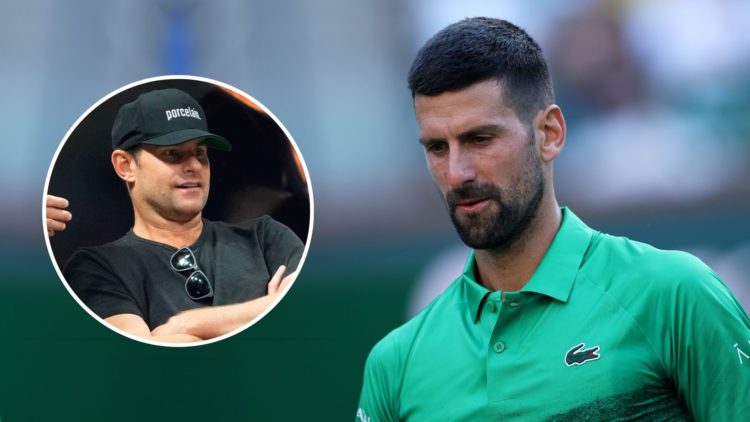 Novak Djokovic of Serbia shows his dejection against Botic van de Zandschulp of the Netherlands in their second round match during the BNP Paribas ...