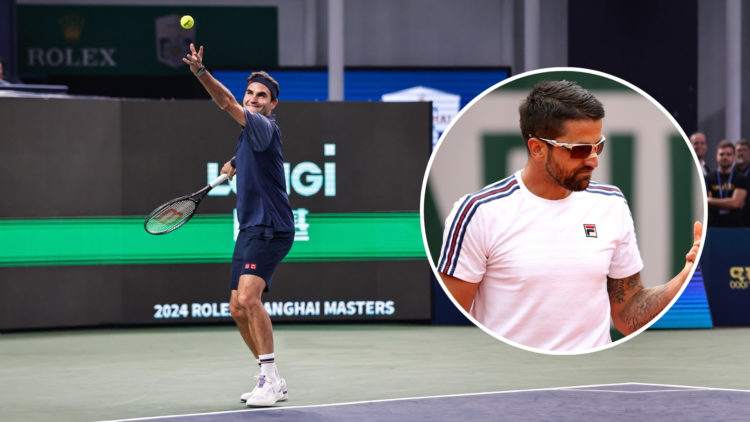 The "Night of Roger Federer's Super Friends" exhibition match is seen after the Shanghai Masters tennis tournament in Shanghai, China, on the eveni...