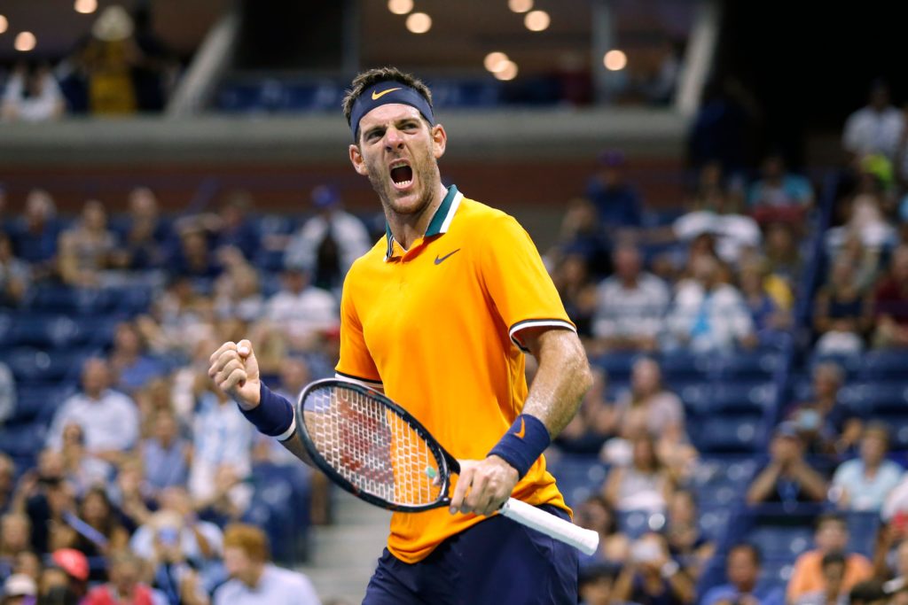 Juan Martin del Potro celebrates at the 2018 US Open
