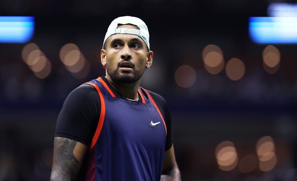 Nick Kyrgios looks on during the 2022 US Open