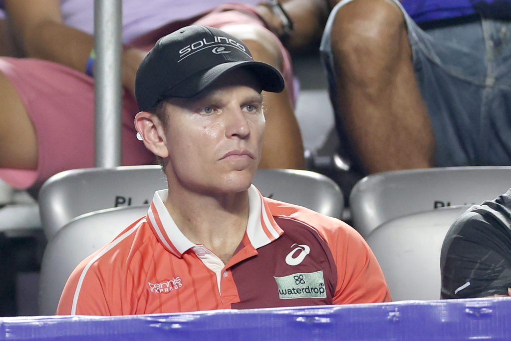 Michael Russell watches on during the 2024 Mexican Open
