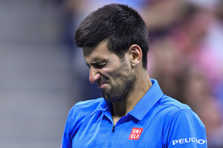 NEW YORK, USA - SEPT 11, Novak Djokovic of Serbia in action against Stan Wawrinka of Switzerland during their Men's Singles Final Match of the 2016...