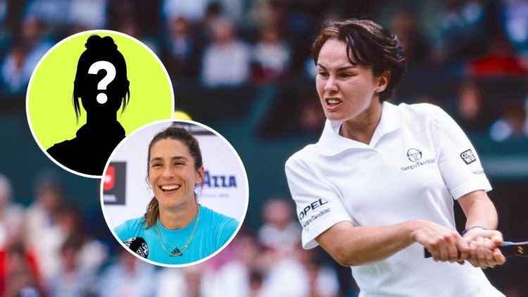 Martina Hingis of Switzerland in action during the Women's Singles at The Wimbledon Lawn Tennis Championship at the All England Lawn and Tennis Clu...