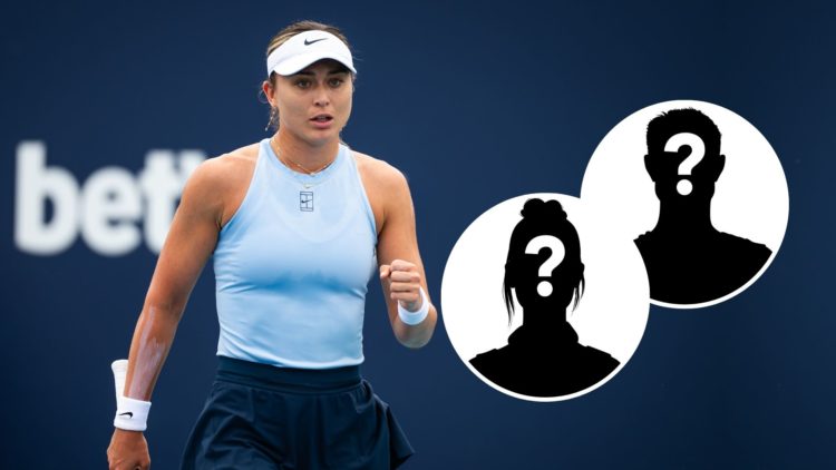 Image of Paula Badosa with two mystery player insets