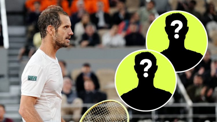 France's Richard Gasquet reacts during his men's singles match against Italy's Jannik Sinner on Court Philippe-Chatrier on day four of the French O...