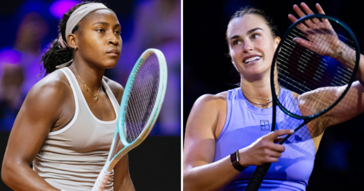 Coco Gauff of the United States reacts during her match against Ella Seidel of Germany during the second round on Day 4 of the Porsche Tennis Grand...