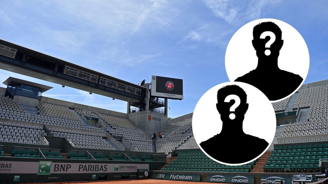 Image of the French Open court with two mystery player insets