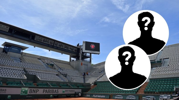 Image of the French Open court with two mystery player insets
