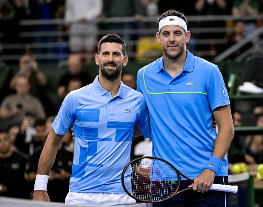 Juan Martin Del Potro Plays Against Novak Djokovic In Farewell Game